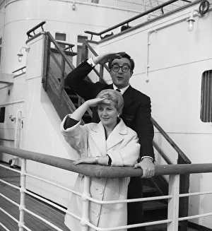 Peter Sellers May 1960 and his wife Anne arrive at Southampton on board the Queen