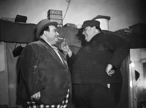 Men Only Prints: Petty Office Cock (right) survivor of the sinking of HMS Hardy at Narvik seen here with