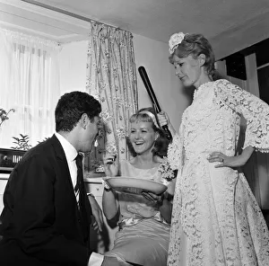 00899 Prints: Petula Clark marries Claude Wolff st St Peters Church in Lodsworth, Sussex