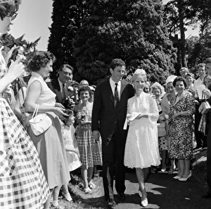 00899 Prints: Petula Clark marries Claude Wolff st St Peters Church in Lodsworth, Sussex