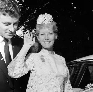 00899 Prints: Petula Clark marries Claude Wolff st St Peters Church in Lodsworth, Sussex