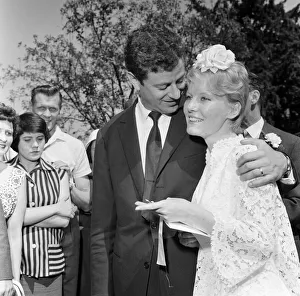 00899 Prints: Petula Clark marries Claude Wolff st St Peters Church in Lodsworth, Sussex