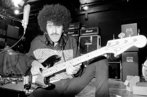 00882 Prints: Phil Lynott of Thin Lizzy during a recording session for the groups new album