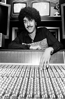 Phil Lynott of Thin Lizzy during a recording session for the groups new album