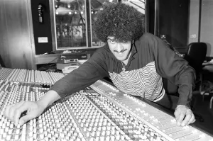 Phil Lynott of Thin Lizzy during a recording session for the groups new album