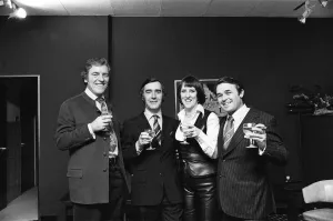 Philip Jones, Head of Thames TV Light Entertainment celebrates, 4th March 1975