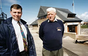 01504 Prints: Philip Missen, Hon Secretary at Porthcawl lifeboat station with John Williams MBE