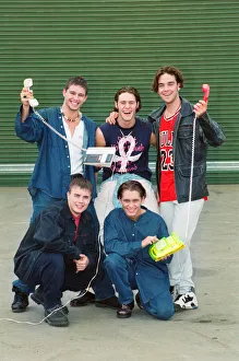 Fundraising Prints: Photo shows boy band Take That, Howard Donald (top left), Jason Orange (top middle)