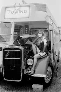 Photo shows Shakespearean actress Helen Mirren trying out her fantasy as a fairground