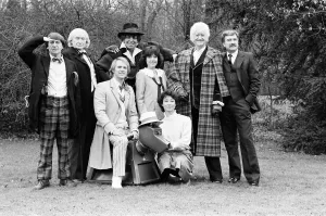 Photocall for special 90 minute Doctor Who episode titled The Five Doctors