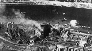 01441 Prints: Photograph taken during an attack by Blenheim aircraft of RAF Bomber Command on a