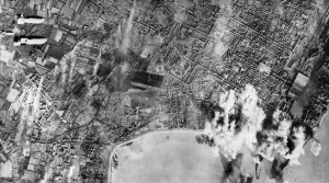 United States Army Air Force Prints: Photograph taken during an attack by bombers of the US Army Air Force on an Atlantic