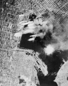 Usaaf Prints: This photograph, taken during a night attack by Allied aircraft on Piraeus harbour