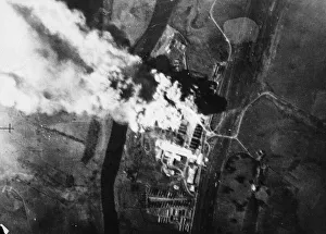 France Prints: Photograph taken during the raid on the Gnome-Rhone aero-engine factory at Limoges by