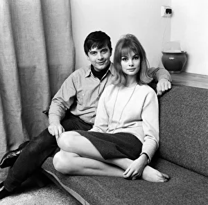 Photographer Prints: Photographer David Bailey and model Jean Shrimpton photographed at his home, London