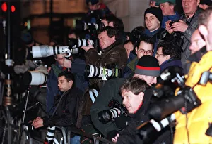 Cameramen Prints: Photographers outside the Ritz Hotel January 1999 waiting for the historic first