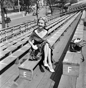 Photography 1953. Miss Zena Marshall the actress just back from far lands brought wit