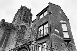 Christian Prints: Picture showing how the Liverpool Anglican Cathedral precincts have changed from terraced