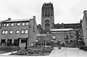 00663 Prints: Picture showing how the Liverpool Anglican Cathedral precincts have changed from terraced