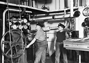 Power Prints: Picture shows 2nd Engineer T Dorman and 3rd Engineer Hughes