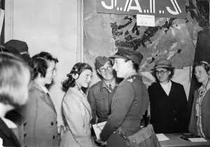 Store Prints: Picture shows some ATS recruits at an exhibition in The David Morgan Department Store in
