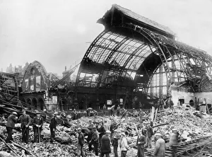 Picture shows the damage caused to the terminus station at Middlesbrough after a direct