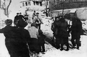 01439 Prints: Picture shows: Guerrillas returning to their native village receiving a warm welcome