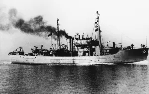 This picture shows: H. M.s Tango (Admiralty type trawler) during World War II