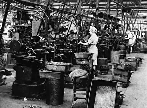 Factories Prints: Our picture shows... A line of idle chain welding machines at Walsall firm of Job Wheway