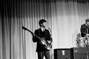00878 Prints: Picture shows Paul McCartney. The Beatles rehearse at The Prince of Wales Theatre