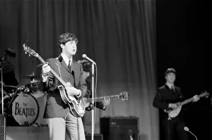 Picture shows Paul McCartney. The Beatles rehearse at The Prince of Wales Theatre