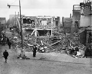 Ruins Prints: Picture shows the remains of The Electricity Showroom in Bridlington, Yorkshire
