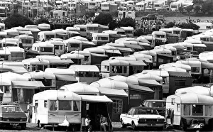 00170 Prints: Picture shows rows of caravans at Gower - 30th July 1980