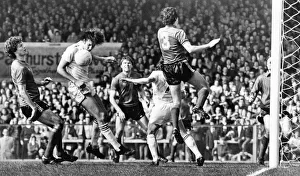PICTURE SHOWS: Swanseas Jeremy Charles just fails to mak contact with this cross in