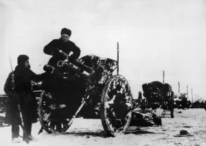 Ammunition Prints: Picture shows: A variety of abandoned guns, tanks, armoured cars