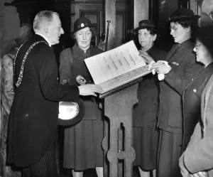 01445 Prints: Picture shows the Womens Voluntary Service (WVS) roll of honour list at St Annes
