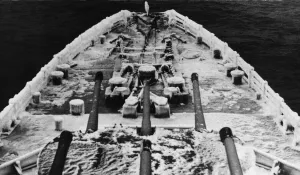 Cold Prints: Picture taken aboard Royal Navy cruiser HMS Manchester in Northern Waters highlighting