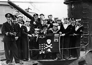 Flags Prints: Picture taken at a British base when the British Royal Navy submarine HMS Ultimatum