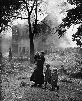 Belgium Prints: Picture taken (location unknown) during the invasion of Belgium, by Germany