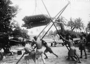 Picture taken at a New Zealand Air Force base in the Solomon Islands