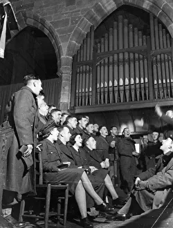 Song Prints: Picture taken of troops in St Helens Church, Worcester. Picture taken 23rd