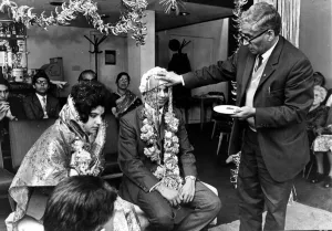 Turban Prints: Pictured at the Hindu Wedding Ceremony held at the Montana restaurant, Wood Street