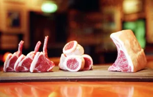 Lamb Prints: Pieces of lamb September 1998 Mitchells restaurant bar in Glasgow