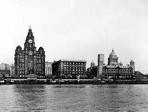 Scenic Prints: The Pier Head, a riverside location in the city centre of Liverpool, Merseyside England