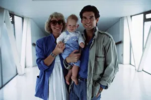 Pierce Brosnan actor with wife Cassandra Harris and son Sean arrive at LAP