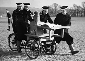 Navigation Prints: Pilotage tricycles being used by potential Officer ratings of the Royal Navy ship HMS
