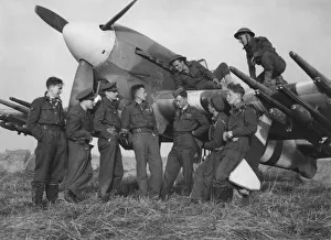 Eight pilots of a rocket projectile Typhoon squadron went to attack a group of enemy