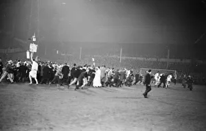 00208 Prints: A pitch invasion after the Tottenham Hotspur v Gornik Zabrze European Cup tie played