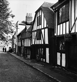 00501 Prints: Places: England: Rye. General Street scene in and a round The Sussex town of Rye