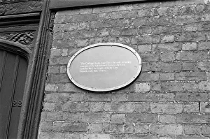 A plaque on The Cottage, Bayley Lane, a half timbered house in Coventry, West Midlands